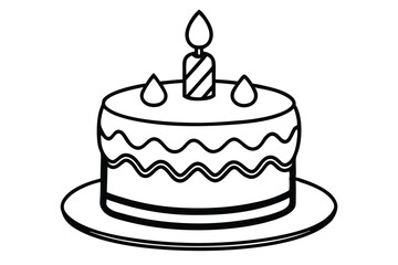 Birthday cake vector silhouette, birthday cake icon Celebration and Dessert.