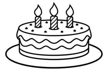 Birthday cake vector silhouette, birthday cake icon Celebration and Dessert.