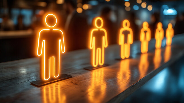 Glowing modern interface shows HR professional selecting top talent from virtual profiles, symbolizing a sleek recruitment process, company hiring, and the search for exceptional candidates.

