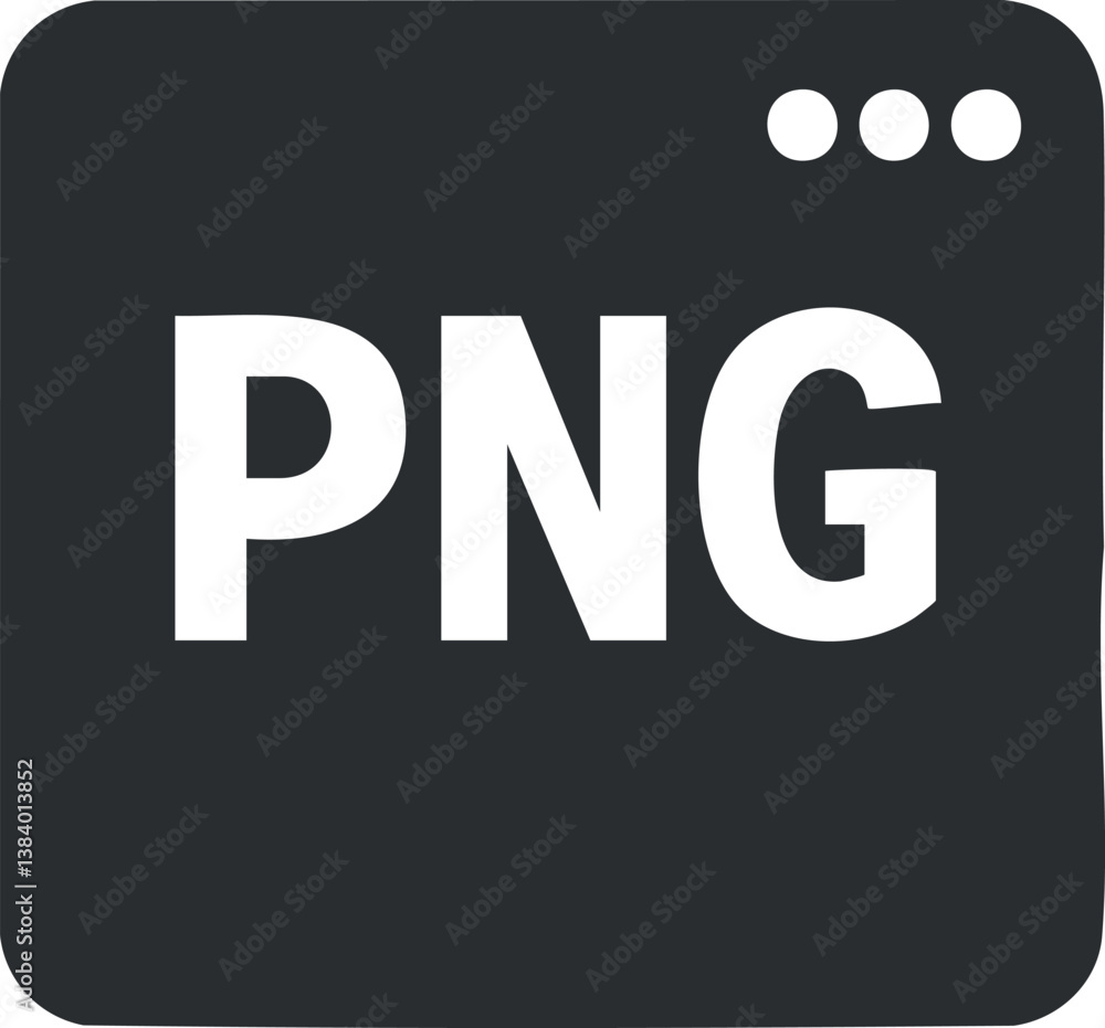 Poster black and white png file format icon with a minimalist design for digital applications.