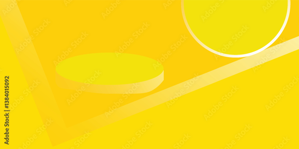 Poster background vector 3d yellow studio rendering with podium and minimal yellow scene, minimal studio ba