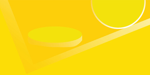 Background vector 3d yellow studio rendering with podium and minimal yellow scene, minimal studio background 3d rendering geometric shape yellow pastel studio. Stage for objects in studio render 3d.