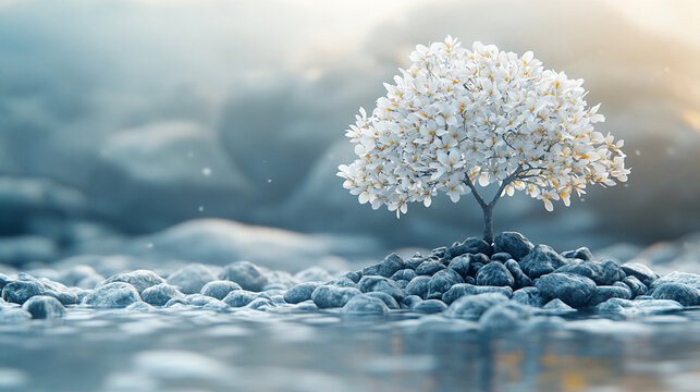 Silver money tree with shimmering leaves symbolizes wealth, prosperity, and good fortune, its radiant foliage reflecting growth, abundance, and modern inspiration for financial success.