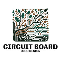 Circuit Board Vector Logo Design