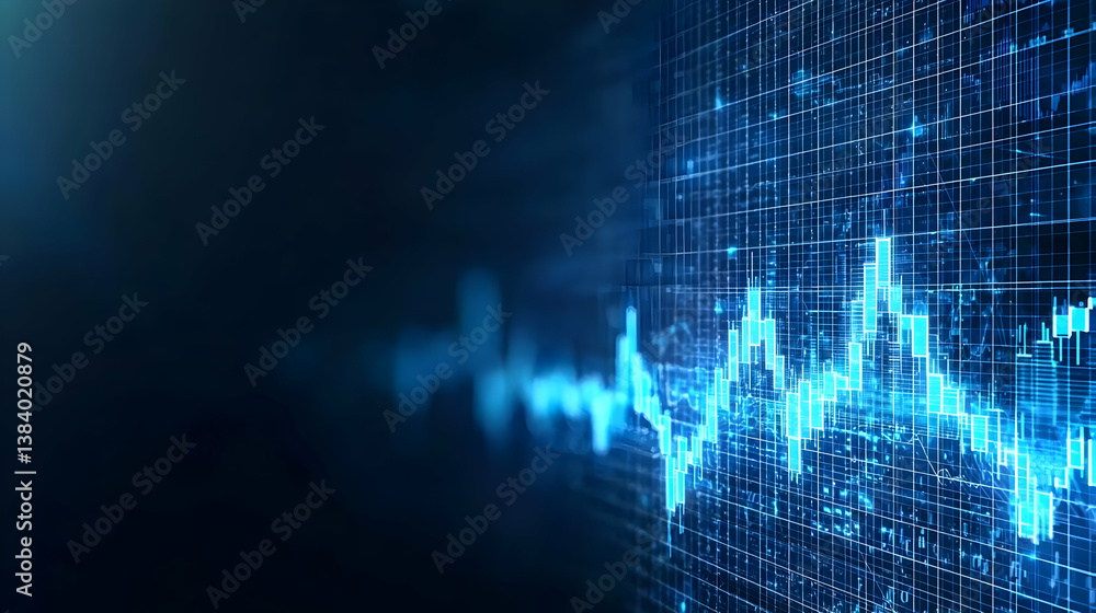 Poster abstract digital data graph visualization