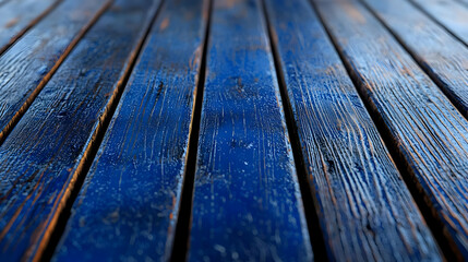 Close Up Blue Wooden Planks Background