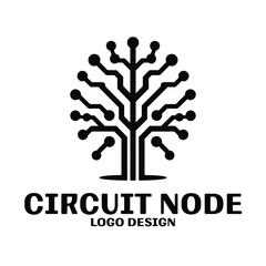 Obraz premium Circuit Node Vector Logo Design