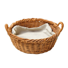 Obraz premium Rustic Wicker Basket with Lining - Stylish Storage Solution 2025 - Perfect for Home Decor, Gifts, and Organization - Sustainable Woven Basket Design