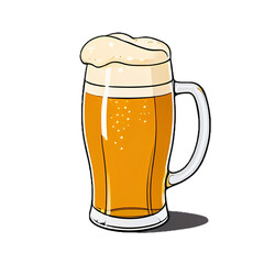 glass of beer icon on transparent background