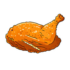 fried chicken icon on transparent background
