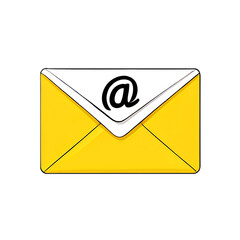 e mail envelope icon on transparent background