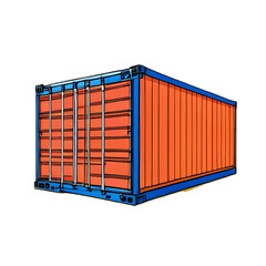container cargo freight containers icon on transparent background