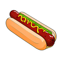 hot dog with mustard icon on transparent background