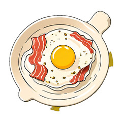 fried egg vector illustration icon on transparent background