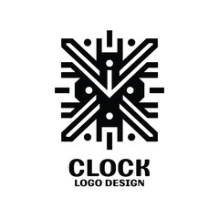 Clock Vector Logo Design