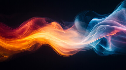 Vibrant rainbow gradient with orange, blue, teal, and white in a psychedelic, grainy wave flowing on a black background, symbolizing energy, transformation, and modern digital expression.

