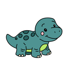 Dinosaur cute flat art illustration png 