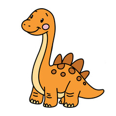 Dinosaur cute flat art illustration png 