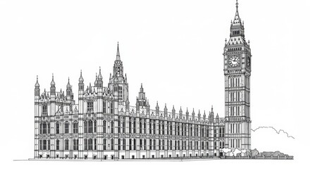 Fine Line Art of the Palace of Westminster