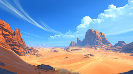 Fototapeta premium Desert landscape panorama