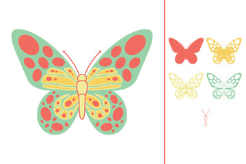 Butterfly multilayered 3d paper craft design for crafting