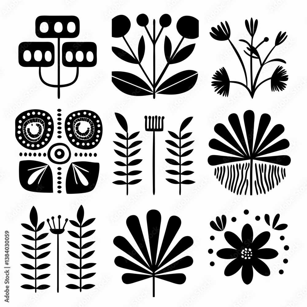 Poster abstract floral patterns: a collection of elegant and stylish abstract floral patterns in a modern, 