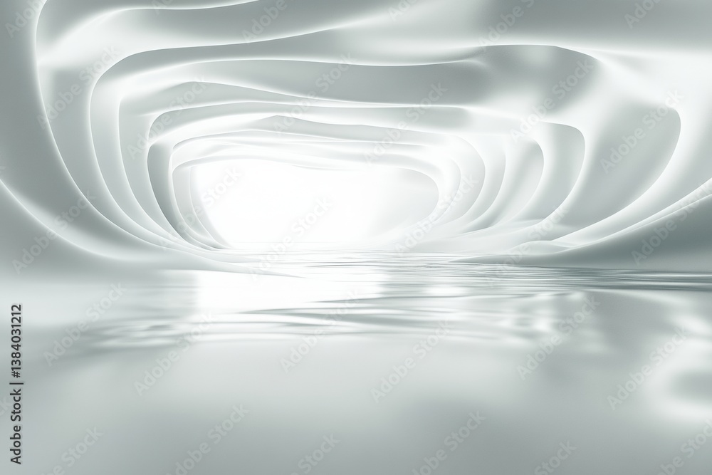 Aufkleber Modern abstract background showcases gentle water splashes on a pristine white surface under soft lighting for a minimalistic aesthetic