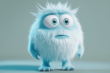 Fototapeta premium Cute cartoon monster with exaggerated expressions and detailed features in a humorous 3d style