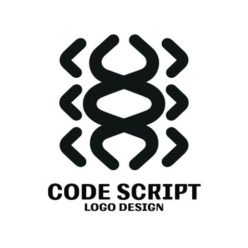 Code Script Vector Logo Design