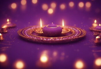 3d diwali design purple dimensional render decorative background three celebration three-dimensional arabic abstract pattern floral wallpaper traditional holiday banner ethnic ornamental ornament