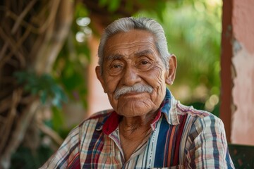 Portrait of a senior Hispanic man in a nursing home