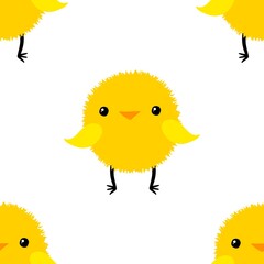 Easter chicken and eggs seamless birds pattern for wrapping paper and fabrics