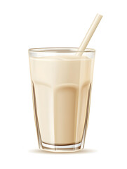 Milkshake Glass Filled with Thick, Creamy Shake