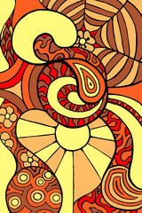 a trippy pattern inspired by the 1960's. using autumn colours