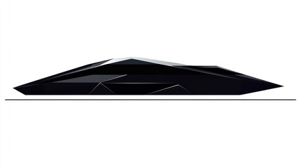 Futuristic black car design, side view, clean background, concept art