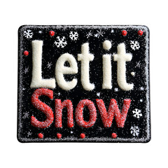 Festive Doormat with Let it Snow Text Isolated on Transparent Background