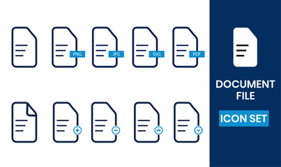 Document file icon set, vector file icon set, document icons set