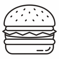 hamburger vector illustration food icon line art