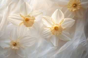 Elegant Transparent Daffodils with Soft Golden Accents 