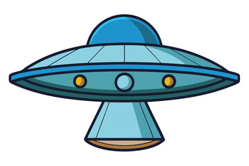 UFO in Space Silhouette Illustration and Extraterrestrial.