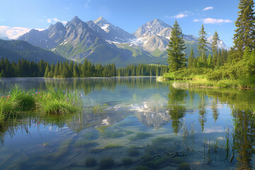 Fototapeta premium mountain lake reflection