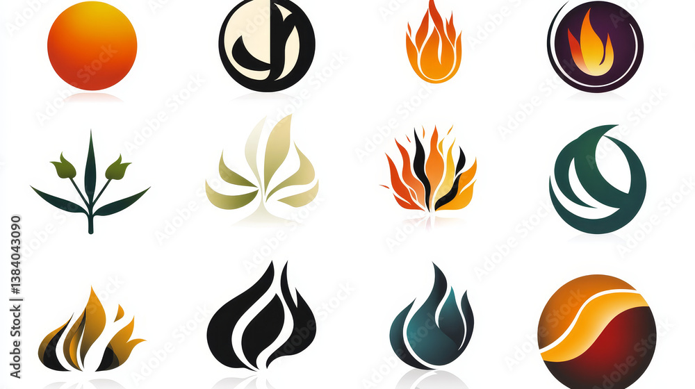 Aufkleber set of different abstract symbols for design - also as emblem or template. jpeg version also availab