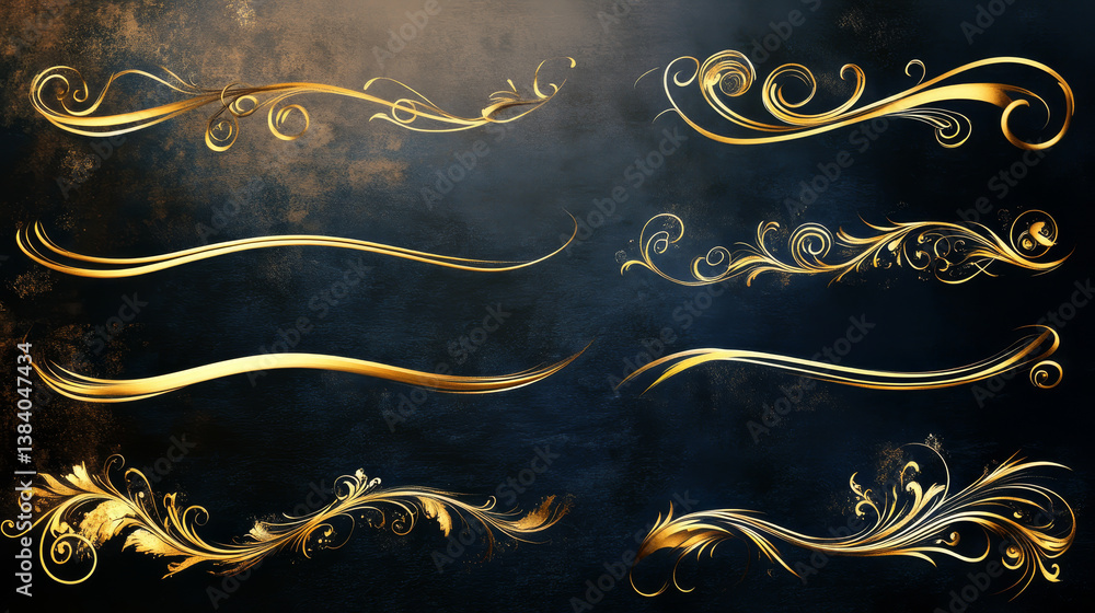 Poster golden borders and dividers for ornate and decorations. jpeg version also available in gallery.