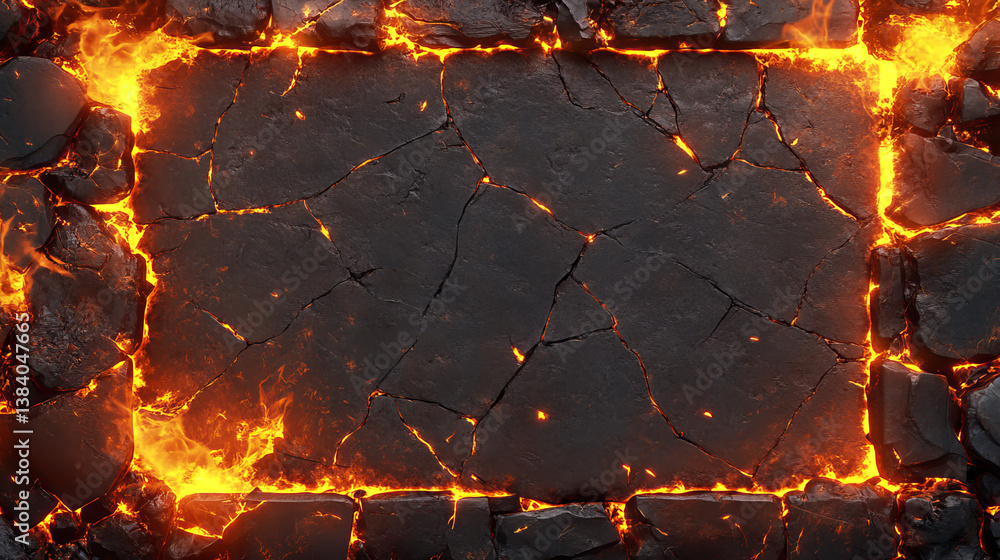 Poster square frames in fire, vector burning borders. realistic burn flame tongues with flying particles an