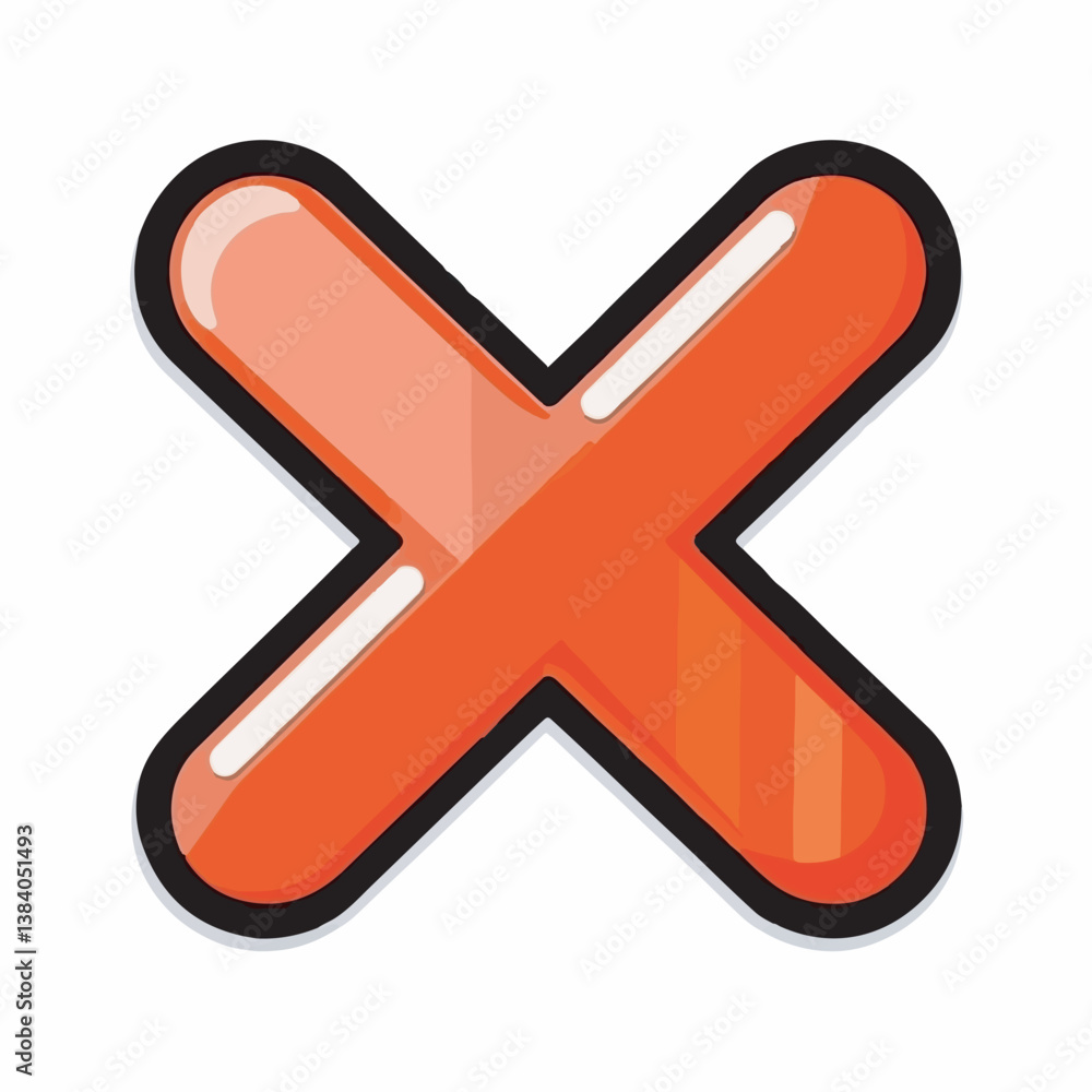 Poster glossy cross rejects something with graphic design white background simple