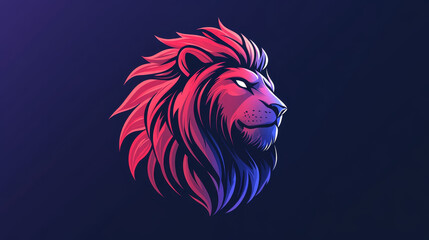 Isolated lion head as a symbol or sign - also as emblem. Jpeg version also available