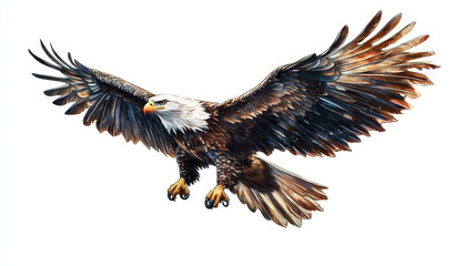 Obraz premium Eagle tattoo isolated on white, also as a logo idea. Jpeg version also available in gallery