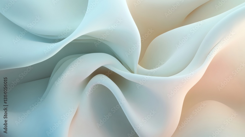 Poster Modern abstract background featuring layered gradient forms in soft pastel tones and a fluid minimalistic aesthetic for creative use