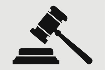 Judge gavel silhouette icon, Judge hammer silhouette vector, Judge gavel icon vector illustration.