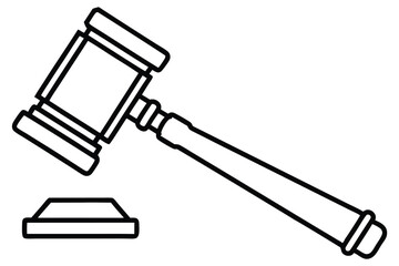 Judge gavel silhouette icon, Judge hammer silhouette vector, Judge gavel icon vector illustration.